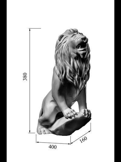 Скульптура Лев на камне LV-003