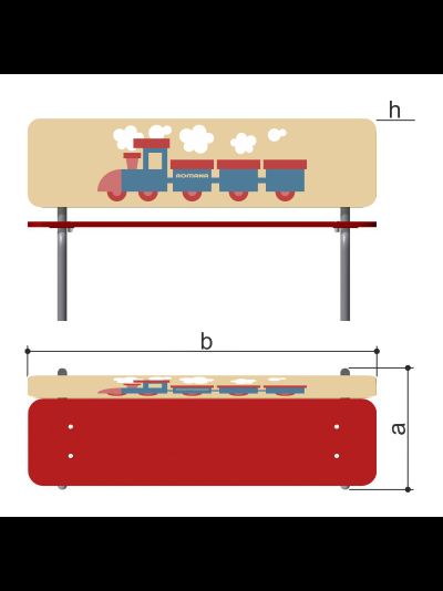 Скамья детская "Поезд день" Romana 302.09.00 (фанера)