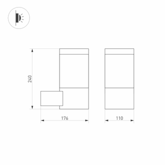 Светильник Arlight LGD-STEM-WALL-10W Warm 3000 (GR, 185 deg, 230V)