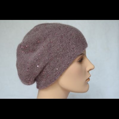 Сиреневый женский берет вязаный Vizio Италия 6943