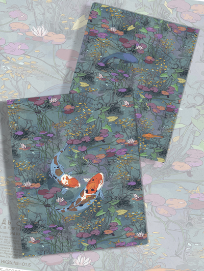 Тетради с Японскими рыбками Fish 5 дизайнов - 24 листа