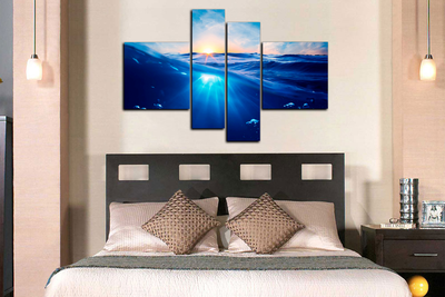 Модульная картина "Солнце на волнах"