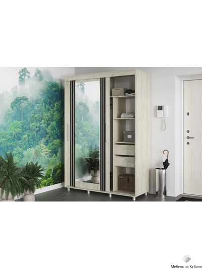 Форест 1.5 м шкаф-купе  Дуб крафт белый