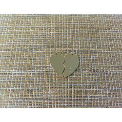 Подвеска кулон сердечко сборное среднее со стразой 36x32 мм золотистый