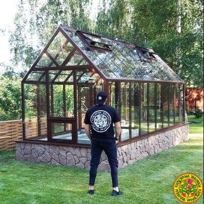 Базовая комплектация теплица из стекла и алюминия ТИТАН размером 6000 х 2500 мм