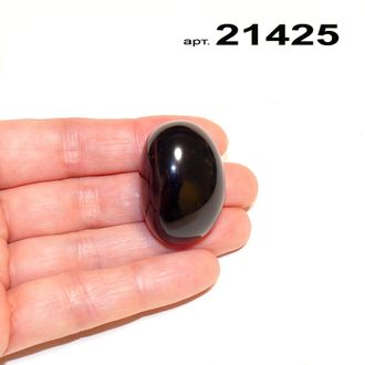 Обсидиан натуральный черный (галтовка) арт.21425: 20,8г - 32*22*20мм