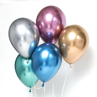 Воздушные шары Хром ассорти с гелием 28см
