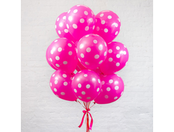 Малиновые шары в горох