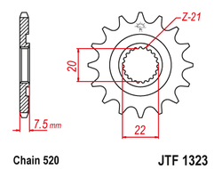 Звезда ведущая (14 зуб.) RK C4010-14 (Аналог: JTF1323.14) для мотоциклов Honda