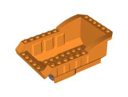 Vehicle, Tipper Bed 12 x 8 x 5 with Fixed Dark Bluish Gray Hinge Plate 18926 / 44570, Orange (18926c01 / 6251116)