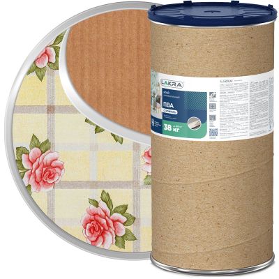 Клей ПВА ЛАКРА универсальный СТРОИТЕЛЬ 38 кг