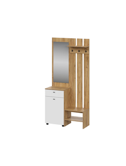 Милан Вешалка (исполнение 1) Дуб Золотой/Белый Матовый