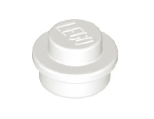 Plate Round 1 x 1 White 4073 614101