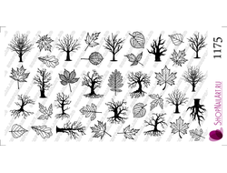 Слайдер-дизайн 1175 - Осень, листья, деревья ч/б