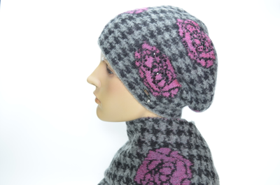 шарф и берет Vizio Италия с цветком 1370