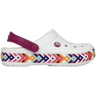 CROCS CROCBAND RAINBOW GITTER CLOG БЕЛЫЕ