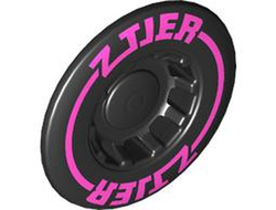 Wheel Cover 10 Spoke Recessed with Dark Pink 'Z TIER' and Circle Pattern, Black (49098pb03 6461949)
