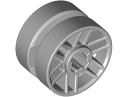 Wheel 14mm D. x 9.9mm with Center Groove, Fake Bolts and 6 Double Spokes, Light Bluish Gray (11208 / 6029209)