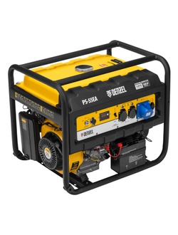 Генератор бензиновый PS 55 EA, 5.5 кВт, 230 В, 25 л, коннектор автоматики, электростартер Denzel