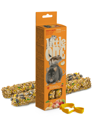 Little One палочки для хомяков, крыс, мышей и песчанок с фруктами и орехами 120 г