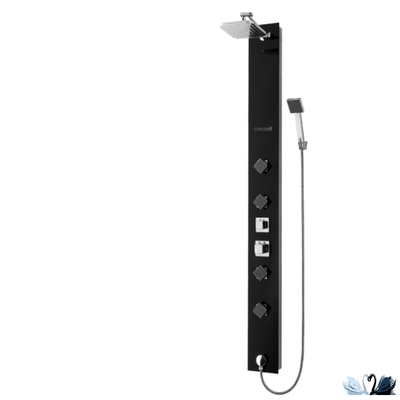 Душевая панель Creavit PT909, гидромассаж, термостекло черного цвета