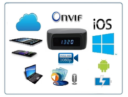 IP видеоняня WiFi (Часы настольные, овальные)  с аккумулятором с DVR, Full HD