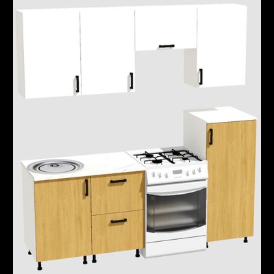 Кухня Эконом 1,5 метра с полуколонкой (1000х500) Цвет: Белый/Дуб Сонома