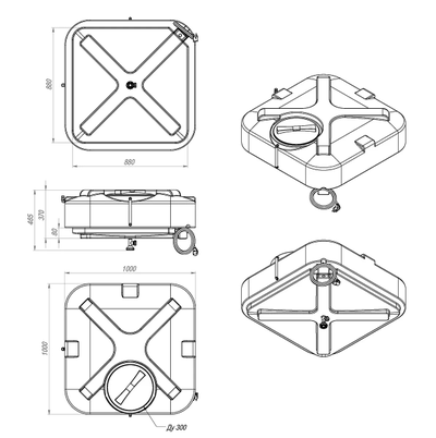 Размеры душевого бака 250 литров с подогревом