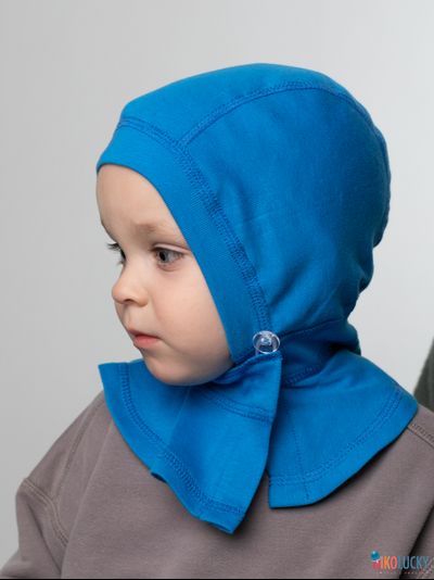 Шапка-шлем 24301-01 95%хлопок 5%лайкра, синий кобальт 46-48