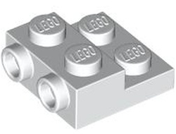 Plate, Modified 2 x 2 x 2/3 with 2 Studs on Side - Hollow Bottom Tube, White (4304 / 6469441)