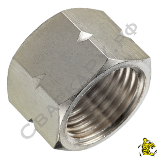 Гайка накидная М16х1.5 LH для ниппеля ф9мм левая резьба горючий газ ПС