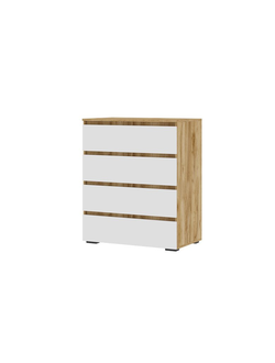 Хелен КМ 02 802 4 ящика комод Крафт золотой/Белый шагрень