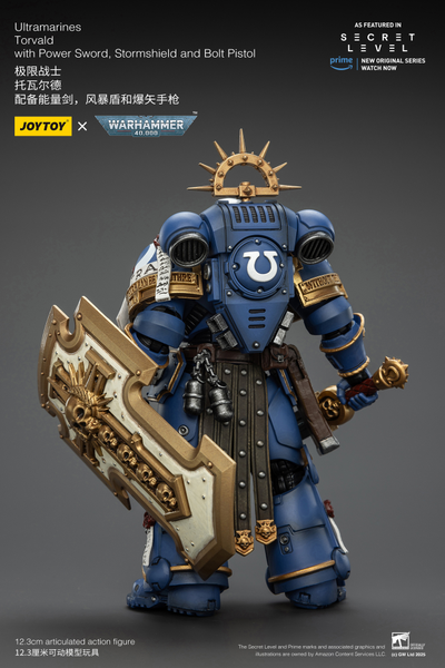 Ультрамарин брат Торвальд (Warhammer 40K) - КОЛЛЕКЦИОННАЯ ФИГУРКА 1/18 Torvald with Power Sword, Stormshield and Bolt Pistol (JT02809) - JOYTOY