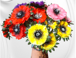 Искусственные цветы маки, высота 25-30 см, набор из 5 букетов