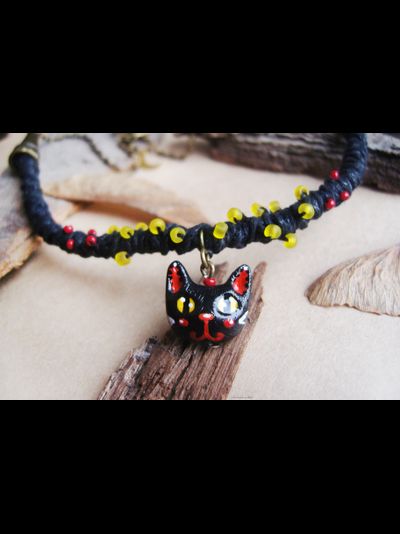 &quot;Котик и огоньки&quot;, необычное колье под шейку