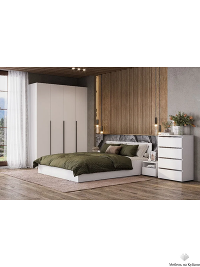 ШК 5 1600 шкаф четырехстворчатый распашной Белый текстурный