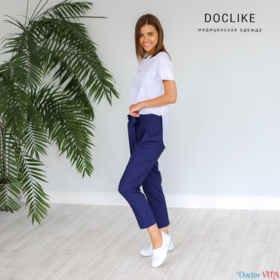 Брюки-бананы DOCLIKE DL216 Ниагара синие