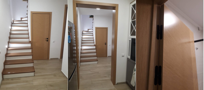 PORTE RICHI (Беларусь). ПРАКТИКА, МОДЕЛЬ К41, НАТУРАЛЬНЫЙ ШПОН ДУБА (БРАШ КОЛОР), ТОН 12/СТЕКЛО МАТОВОЕ