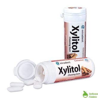 ЖЕВАТЕЛЬНАЯ РЕЗИНКА MIRADENT XYLITOL ТУБА 30ШТ КОРИЦА