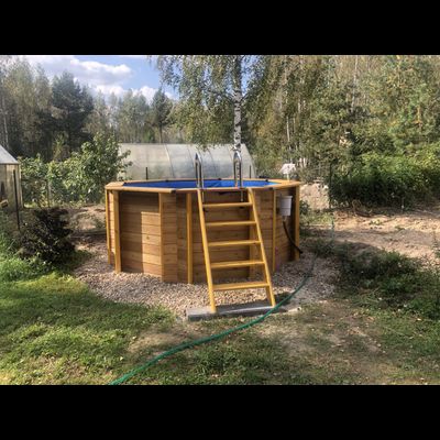 Деревянный каркасный бассейн "Ханхой" 250 х 250 х 145 см Кристалл