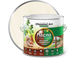 Масло для защиты террас и деревянных полов ЗДОРОВЫЙ ДОМ Белое база 1,8 л