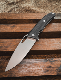 Складной нож Бизон сталь D2, рукоять G10, цвет черный