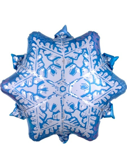 Фольгированная Снежинка Голубой/Серебро (Акция)