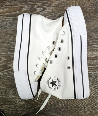 Кеды Converse All Star Lift белые высокие на платформе