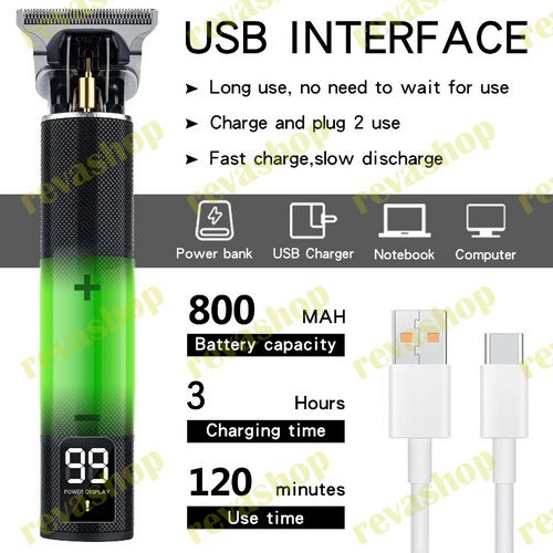 • Быстрая зарядка : Этот триммер для волос со временем зарядки до 2 часов можно полностью зарядить в