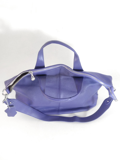 (АРТИКУЛ: 9618/1/82) СУМКА ЖЕНСКАЯ, БОЛЬШАЯ, НАТУРАЛЬНАЯ КОЖА, СИРЕНЕВАЯ, С ШИРОКИМ ПЛЕЧЕВЫМ РЕМНЕМ