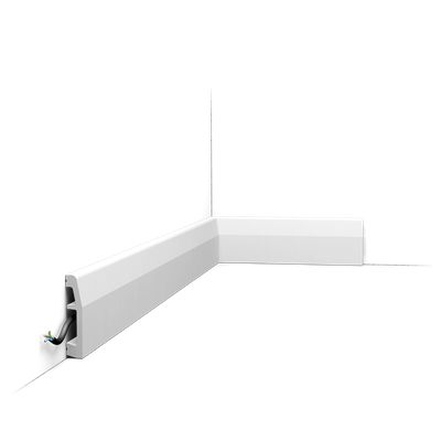 Плинтус ORAC Decor SX125, дюрополимерный, влагостойкий, ударопрочный, под покраску, длина 2 метра