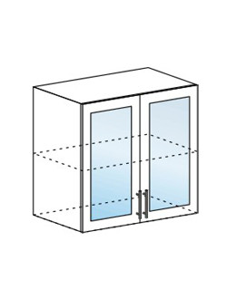 Шкаф верхний со стеклом 700 - 800 (швс 700 - 800 на выбор)