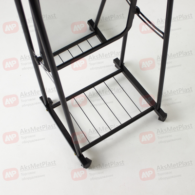 A450B Зеркало напольное в полный рост, ширина 450мм, цвет: черный, на колесах, регулируемый наклон