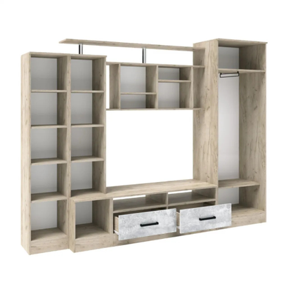 Гостиная "Оскар-5" Дуб Крафт Серый/Цемент (ТЭКС)